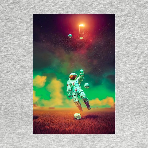 Astronaut play soccer football In space by MoEsam95
